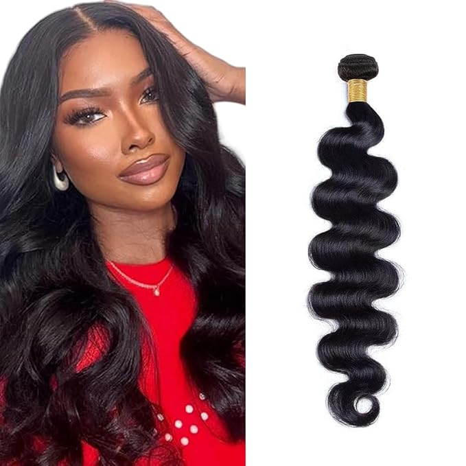 Body Wave Human Hair Bundles #1B Body Wave Bundle 20 inch Unprocessed Human Hair Extensions Natural Black Color