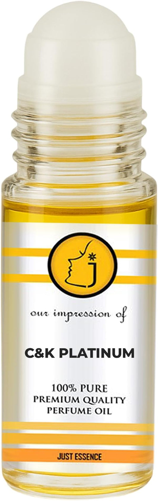 C&K Platinum Fregrance Perfume Oil from France | Roll On | Premium Quality Concentrated Fragrance | Pure Perfume & Cologne Oil for Personal Body Use | 1 Fl Oz