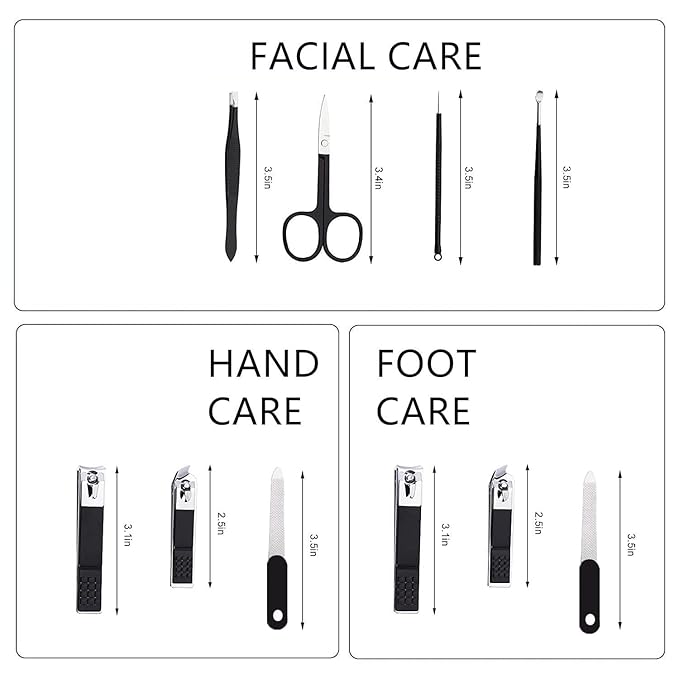 Stocking Stuffers for Men Women Nail Clipper Set Manicure Set Manicure Kit with Case Toe Finger Nail Clippers Personal Care Tools Travel Nail Clipper Kit Grooming Kit Christmas Gifts for Men Women