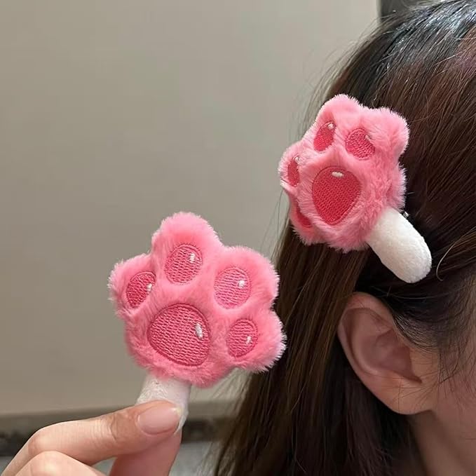 Cute Furry Hair Clips Plush Animal Design, Ears Scrunchies Set Ties for Women and Girls (Style A)