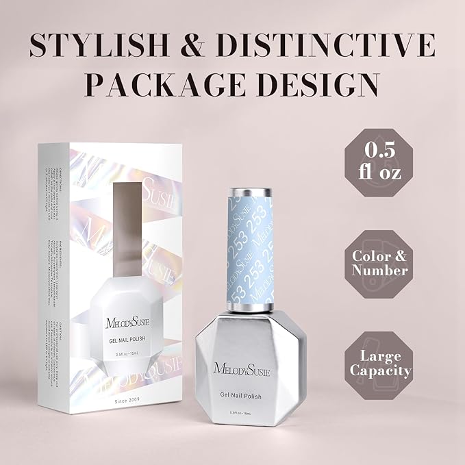 MelodySusie 15ML Gel Nail Polish,Blue Macaron Color Nails Soak Off UV LED Light Blue Gel Polish Gift for Women Nail Art Manicure Salon DIY Nail Design Decoration at Home-253-A2103
