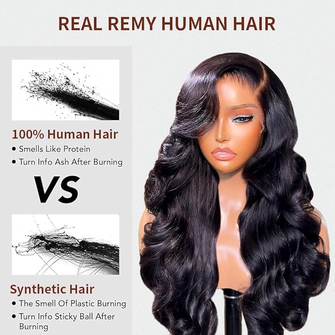 30 Inch Body Wave Lace Front Wigs Human Hair 13x6 HD Lace Frontal Wigs Human Hair Pre Plucked 200% Density Glueless Wig For Women Natural Color