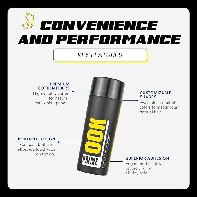 PrimeLook Hair Building Fibers, Luxurious Building Fibers for Thinning Hair, Superior Formula for Men & Women, Instant Volume, Matches Colors (27.5g, Medium Blonde)