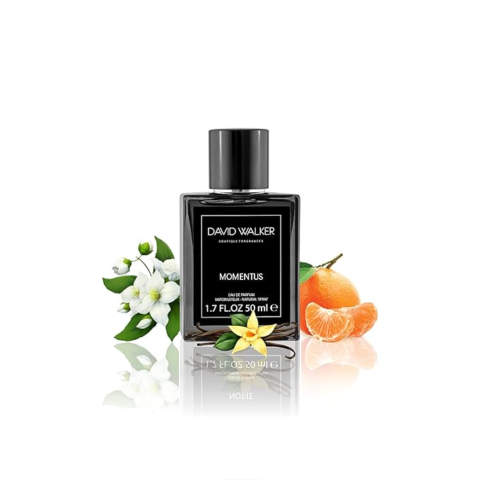 David Walker Momentus Fragrances | Long-lasting perfumes for men | Mandarin, Lemon, Bergamot, Cinnamon, Clove, Coconut, Peach, Apricot, Plum | 50ML / 1.7Oz (Pack of 1)