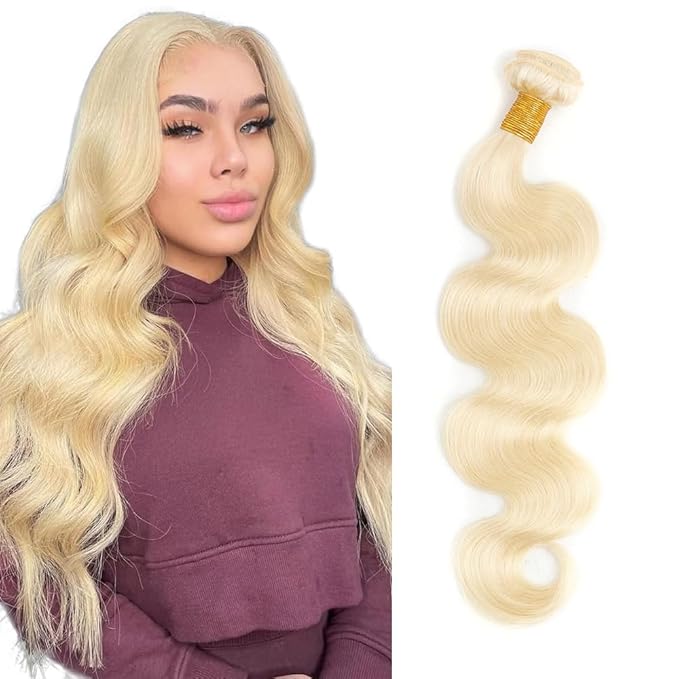 Blonde Bundles Human Hair 613 Body Wave Bundle Blonde Body Wave Bundles Human Hair Brazilian Virgin Hair 1 Bundle 24 Inch 50g