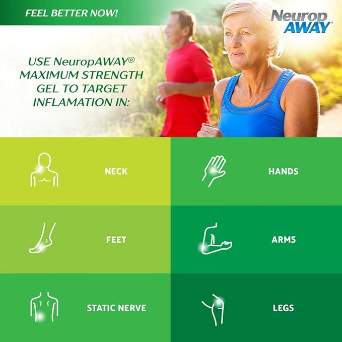 NeuropAWAY® Maximum Strength Gel, for Nerve discomfort, Burning, Tingling, and Numbness 2oz