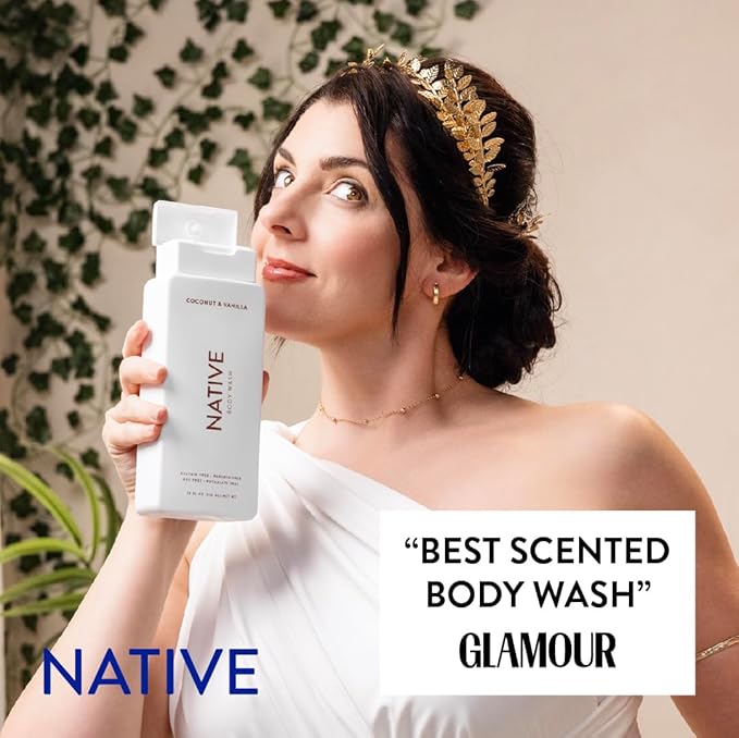 Native Body Wash Contains Naturally Derived Ingredients | For Women & Men, Sulfate, Paraben, & Dye Free Leaving Skin Soft and Hydrating | Sandalwood & Shea Butter 18 oz