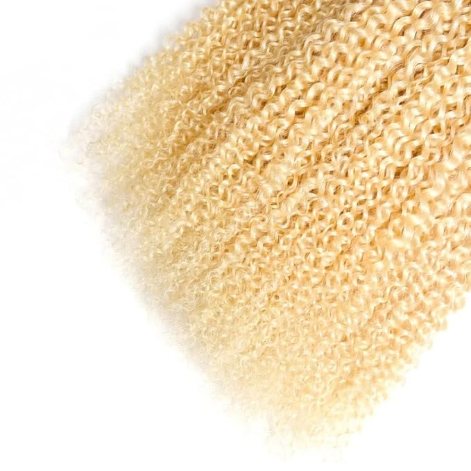 32 Inch Blonde Kinky Human Hair Bundles 613 Curly Wave Bundle Brazilian Virgin Hair one Bundle Blonde Curly Real Human Hair Extensions