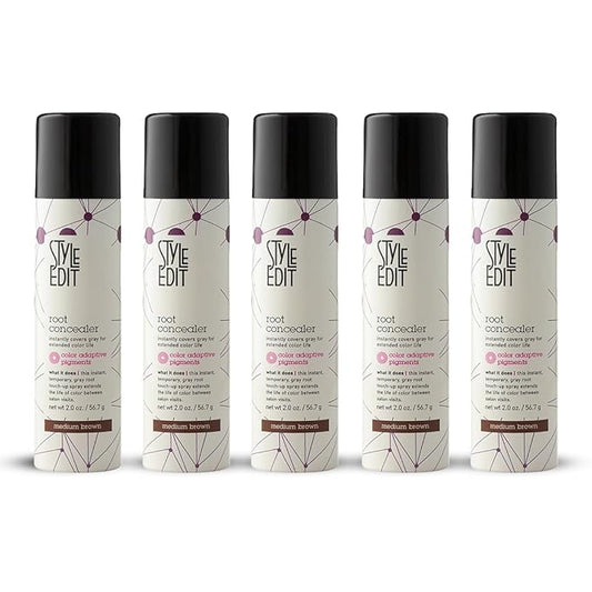 Style Edit Root Touch Up Spray | Temporary Hair Color for Gray Roots and Thinning Hair | Salon-Quality, Transfer-Resistant Hair Concealer | Medium Brown, 2 oz