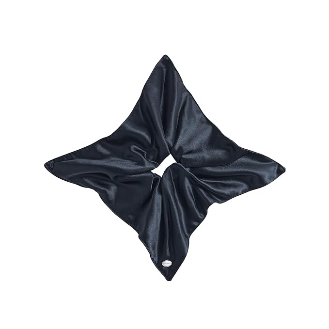 EVITA PERONI Hair Scrunchies for Women, Polyester and Acetate Hair Ties, Silky Smooth No-Damage Hair Bands, Gentle Elastic Ponytail Hold for Women Girls (Navy Blue)