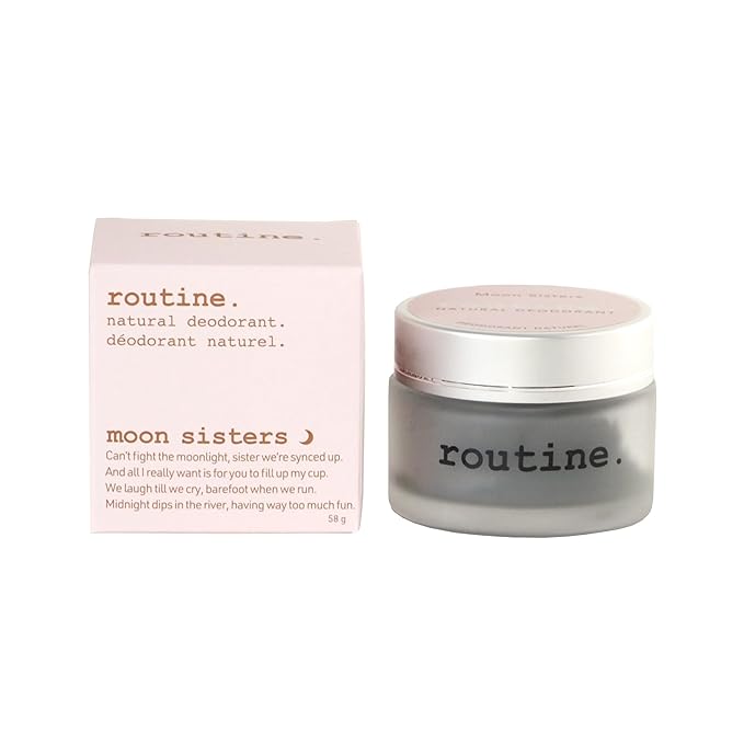 Routine. Natural Deodorant (2 Fluid Oz.) Moon Sisters | Aluminum Free Natural Deodorant for Women & Men | Rose, Neroli, Lavender & Vetiver (Cream Jar Formula)