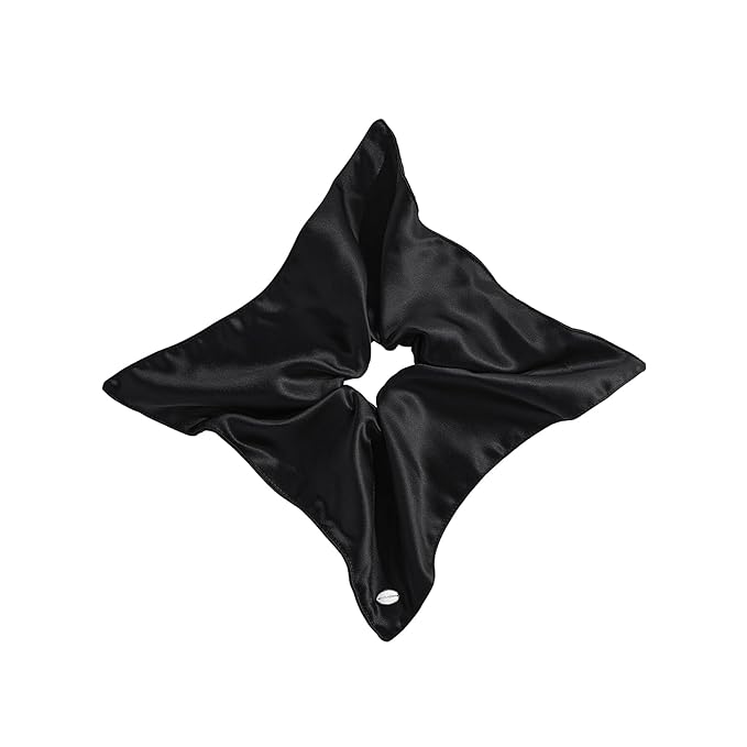 EVITA PERONI Hair Scrunchies for Women, Polyester and Acetate Hair Ties, Silky Smooth No-Damage Hair Bands, Gentle Elastic Ponytail Hold for Women Girls (Elegant Black)