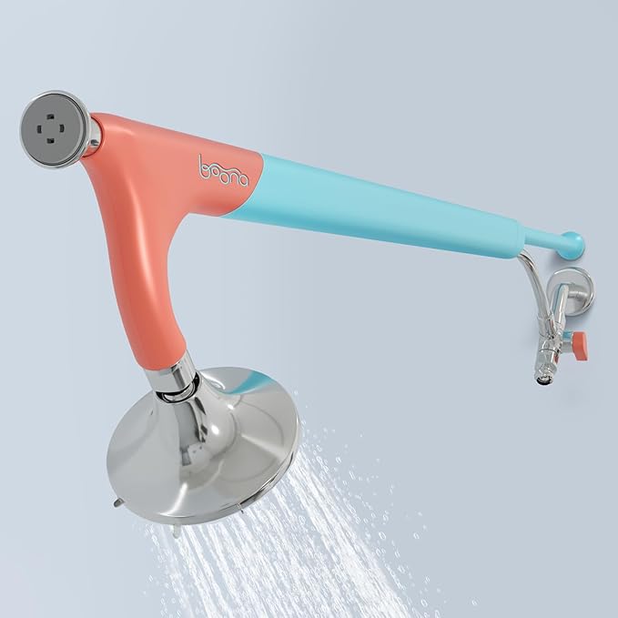 BOONA - The Original Tandem Shower | As Seen On Shark Tank | Double Shower Head for Couples, High Pressure Dual Shower Heads (One Showerhead, Retro Miami)