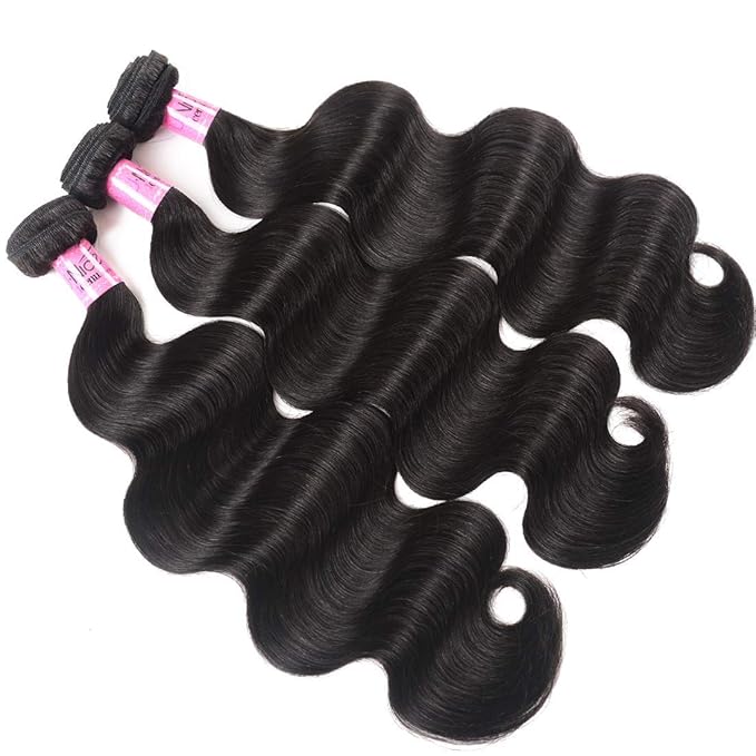 UNice Hair Icenu Series Hair Brazilian Virgin Human Hair Body Wave 3 Bundles with Closure 100% Real Unprocessed human Virgin Hair Extensions Natural Color (14 16 18+14 Closure)