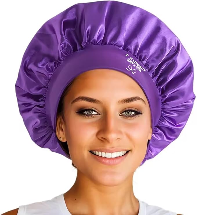 Black Satin Bonnet for Sleeping Black Women Single Layer