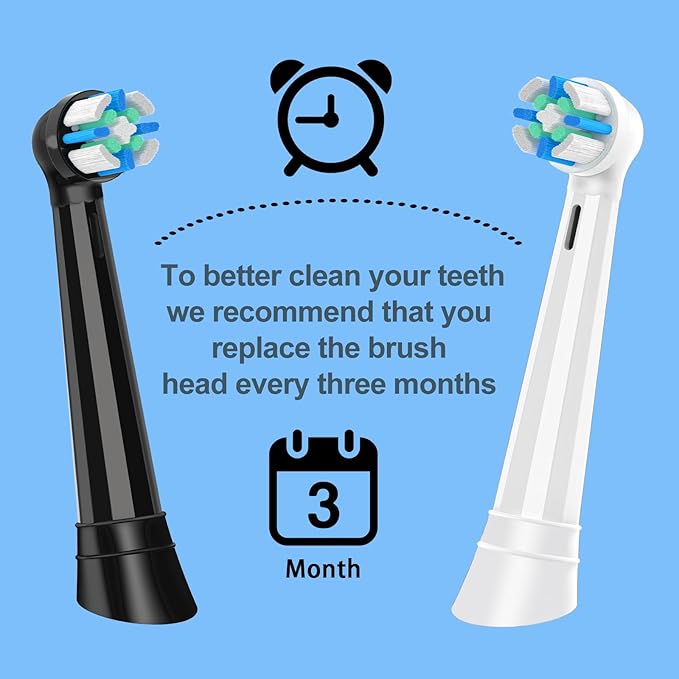 6 Pack IO Replacement Heads Compatible with Oral B IO 2/3/4/5/6/7/8/9/10/Deep Clean Series Electric Toothbrushes, Brush Heads Compatible with Oral B iO (Black)
