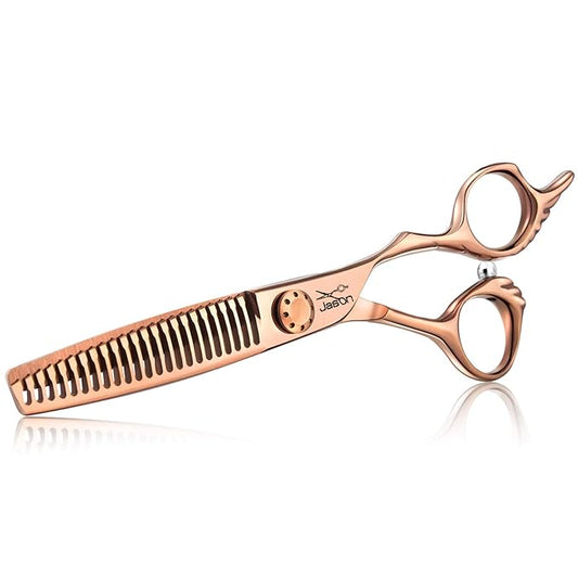 JASON 6" Hair Texturizing Scissors, 23 Teeth Hair Texture Shears Professional Blending Hair Thinning Scissor for Barber, Hairdresser, Stylist, Women and Men, Wing-Shaped Engraving Handle Christmas Gif