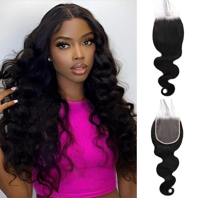 5x5 Hd Lace Closure Human Hair 20 Inch Body Wave 5x5 Closure 12A Grade Hd Transparent Lace Frontal Closure Pre Plucked Natural Black