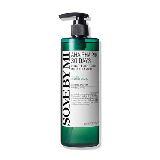 SOME BY MI AHA BHA PHA 30 Days Miracle Acne Clear Body Cleanser – 13.5oz, 400ml – Daily Exfoliating Tea Tree & Salicylic Acid Acne Body Wash – Deep Cleanses Sebum, Oil & Impurities – Korean Skin Care