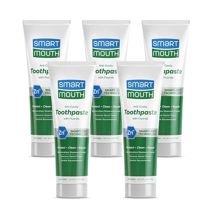 SmartMouth Premium Toothpaste for Elite Oral Health Protection, 6 oz Each, 5 Pack
