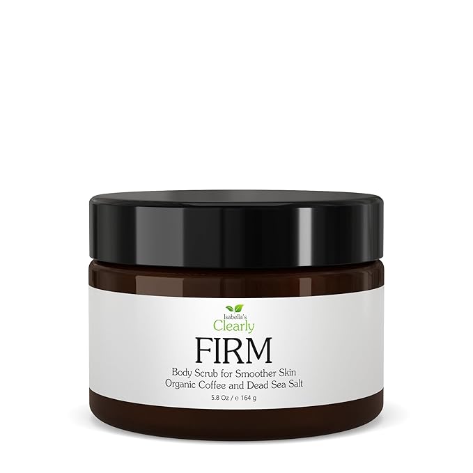 Clearly FIRM, Exfoliating Coffee and Dead Sea Salt Body Scrub | Cellulite and Stretch Mark Treatment | 100% Organic Arabica and Rich Oils Firm, Tone, Exfoliate, Moisturize | Made in USA