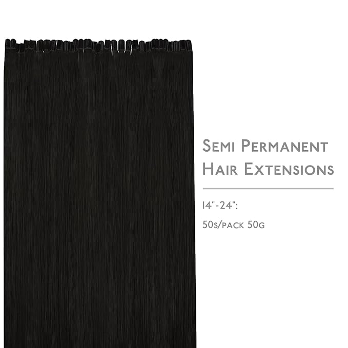 WENNALIFE U Tip Human Hair Extensions, 50g 50s 16 Inch Natural Black Remy Invisible Straight Keratin K Tip Real Human Hair