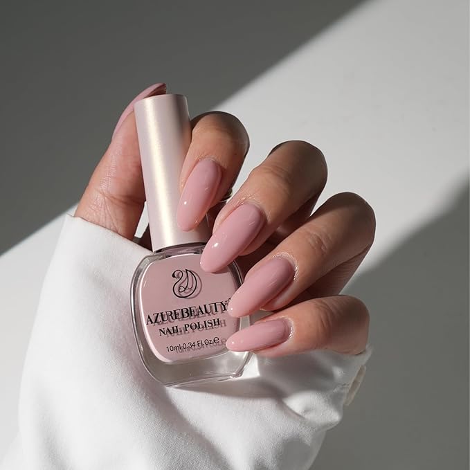 AZUREBEAUTY Nude Pink Nail Polish – Quick Dry, Long-Lasting, Natural Glossy Finish for DIY Manicure & Nail Art, Salon Quality, 10ml for Women