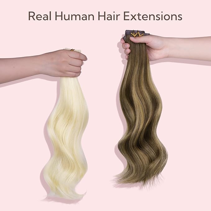 HOTBANANA Seamless Clip in Hair Extensions, 24 Inch 140g 7pcs Natural Black to Chestnut Brown Balayage Invisible PU Skin Weft Straight Remy Human Hair Extensions