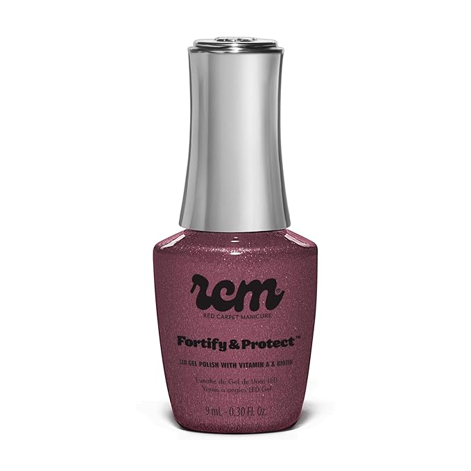 RC Red Carpet Manicure Fortify & Protect LED Gel Nail Color - Long-Lasting, Vibrant, Professional Quality, High Shine, Chip-Resistant - Infused with Vitamin A & Biotin (Showcopper, 0.3 Fl Oz)