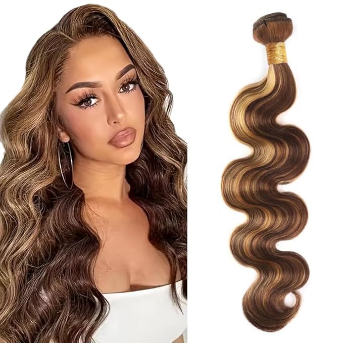 34 Inch P427 Human Hair Bundles Color 4/27 Body Wave Bundles Honey Blonde Single Bundle Brazilian Virgin Hair Extensions