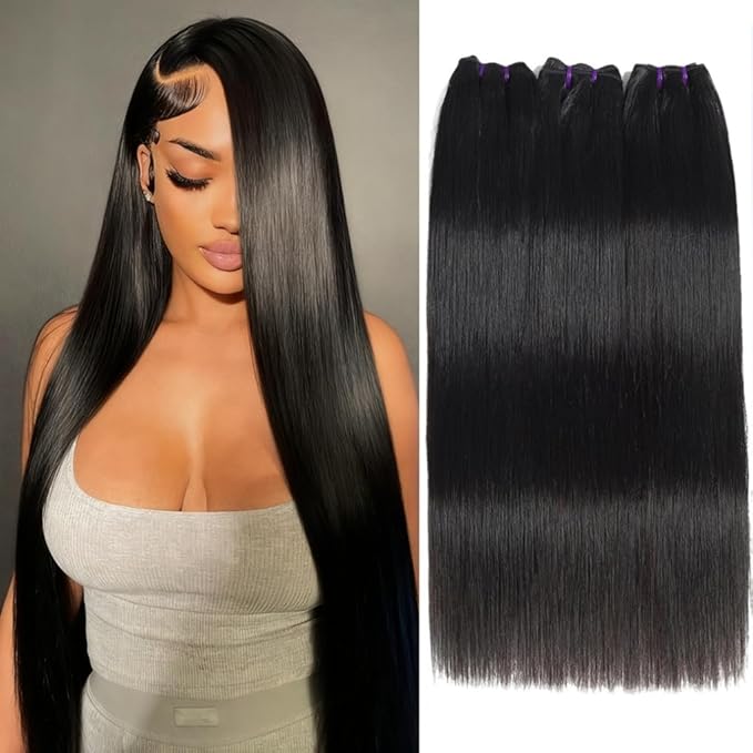 Straight 3 Bundles Human Hair 30 30 30 Inch 100% Unprocessed Vietnamese Human Hair Bundles 16A Full And Thick Virgin Hair Weave Bundles Raw Hair Extensions Natural Color