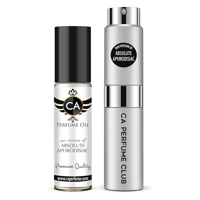 CA Perfume Duo Impression of Absolute Aphrodisiac For Women And Men Perfume Layering Set Long Lasting Travel Size EDP + Body Oil Roll-On Bottle 0.27 Fl Oz+0.33 Fl Oz