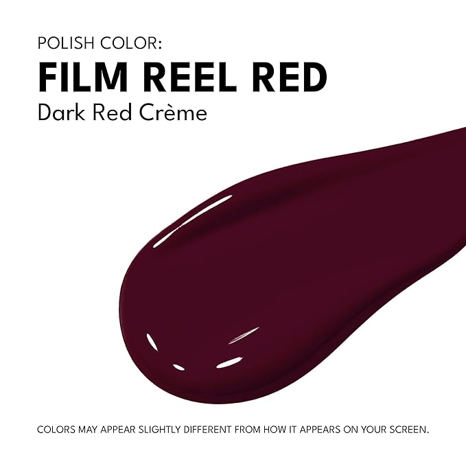 RC Red Carpet Manicure Fortify & Protect LED Gel Nail Color - Long-Lasting, Vibrant, Professional Quality, High Shine, Chip-Resistant - Infused with Vitamin A & Biotin (Film Reel Red, 0.3 Fl Oz)