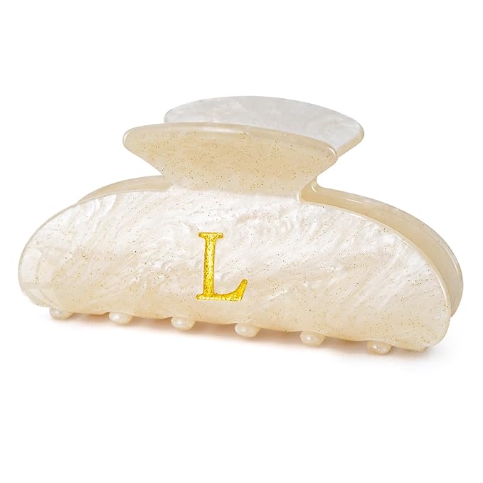 Birthday Gifts for Teens Girls - Initial Letter Hair Clips | Personalized Gifts | Personalized Hair Claws | Birthday Gifts for Women | Christmas Gifts for Teens Girls Stocking Stuffers - Gold,L