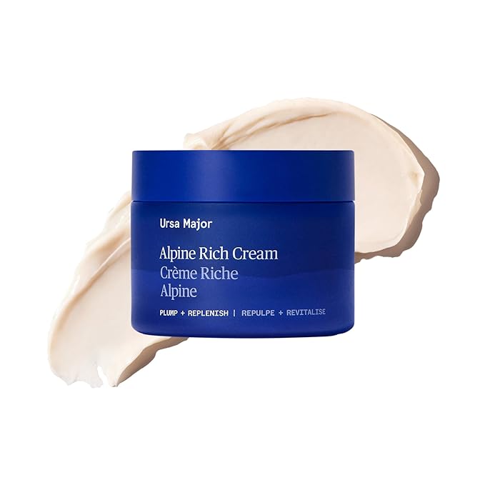 Ursa Major Alpine Rich Cream | Deeply Hydrating & Moisturizing Natural Face Lotion | Supports Skin Barrier and Targets Fine Lines | Vegan, Non-Toxic, Cruelty-Free | 1.69 ounce