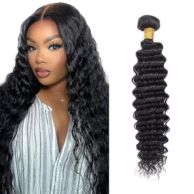 Human Hair Bundles Human Hair Deep Wave Bundles Wet and Wavy Bundle 18 inch Deep Curly Single Bundle 100g