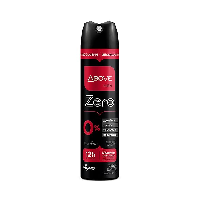 ABOVE Feel Free Zero - 12 Hours Antiperspirant Deodorant Spray for Men - Sensual and Floriental Fragrance - Notes of Jasmine - Protects Against Sweat and Body Odor - Stain and Cruelty Free - 3.17 oz