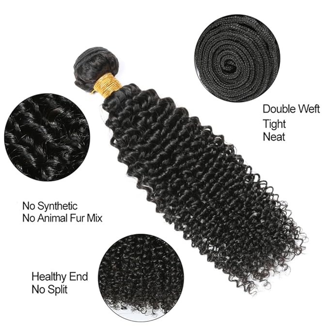 #1B Kinky Curly Bundles Wet and Wavy Bundles Human Hair 12 14 16 inch Curly Wave Human Hair Weave Bundle