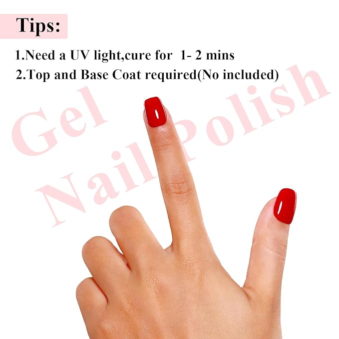 Imtiti 10ML Apple Red Gel Polish Soak Off LED UV Nail Gel DIY at Home Salon Art Gift for Women Girls 1PCS