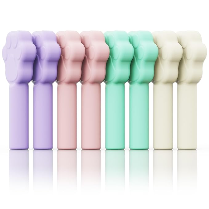 Aligner Chewies for Invisalign, 8-Pack Cat Claws Style Silicone Orthodontic Munchies Chompers For Invisalign Braces, Aligners, Retainers (Unflavored, Mint, Taro flavor, Strawberry)
