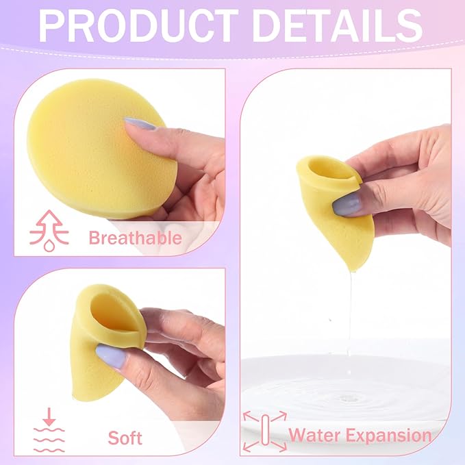 Mifoci 960 Pieces Yellow Compressed Facial Sponges for Estheticians, Makeup Removal Sponge Pads for Women Spa Exfoliating Face
