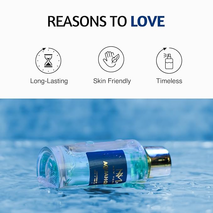 NOURISH MANTRA NM New York Aquaholic Luxury Perfume For Man and Women both-100 ml | Premium Long Lasting Fragrance Spray | With Aromatic Blend of Aquatic & Fresh Notes | Unisex Perfume