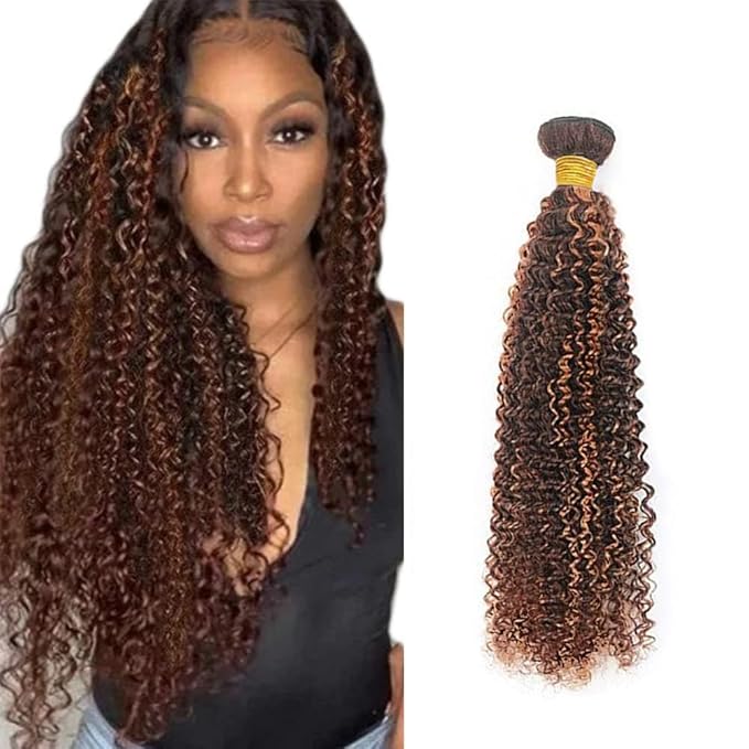 32 Inch P430 Bundle Human Hair Color 30 Kinky Curly Bundles Brazilian Unprocessed Virgin Hair 1 Bundle Highlight Bundles Hair Extensions