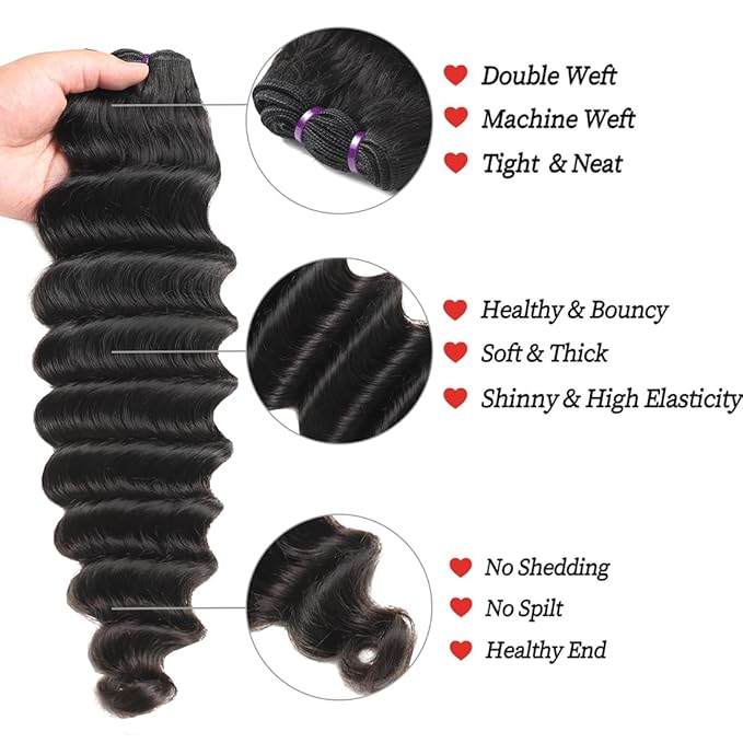 Loose Deep Wave Hair Bundles 20 22 24 26 Inches Raw Curly Human Hair Wet And Wavy Remy Hair Bundles Deep Wave Brazilian Bundles Loose Human Hair Weft
