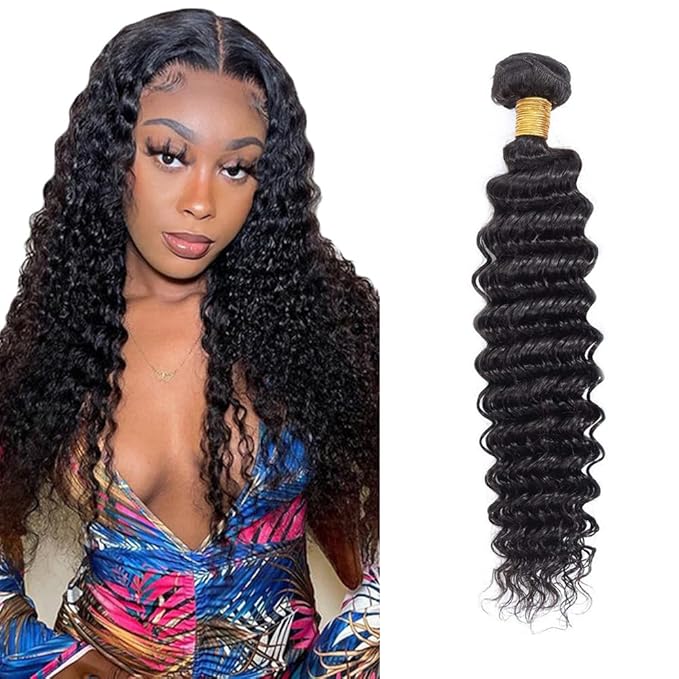 Human Hair Bundles Human Hair Deep Wave Bundles Wet and Wavy Bundle 16 inch Deep Curly Single Bundle 100g