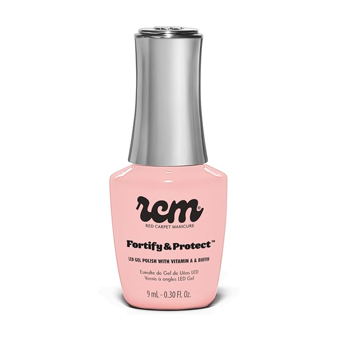 RC Red Carpet Manicure Fortify & Protect LED Gel Nail Color - Long-Lasting, Vibrant, Professional Quality, High Shine, Chip-Resistant - Infused with Vitamin A & Biotin (No Damsels Here, 0.3 Fl Oz)