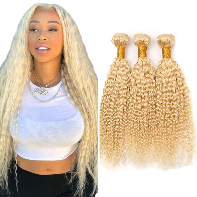 613 Bundles 30 32 34 Inch Blonde Water Wave Bundles Human Hair 613 Wet and Wavy Bundle Brazilian Virgin Hair 613 Beach Wave Bundle 300g
