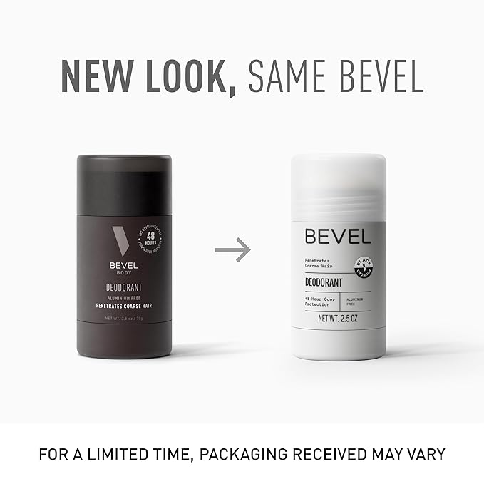 Bevel Deodorant for Men with Coconut Oil and Shea Butter, Aluminum Free, No Streaks, 48 Hour Odor Protection, 2.5 Oz