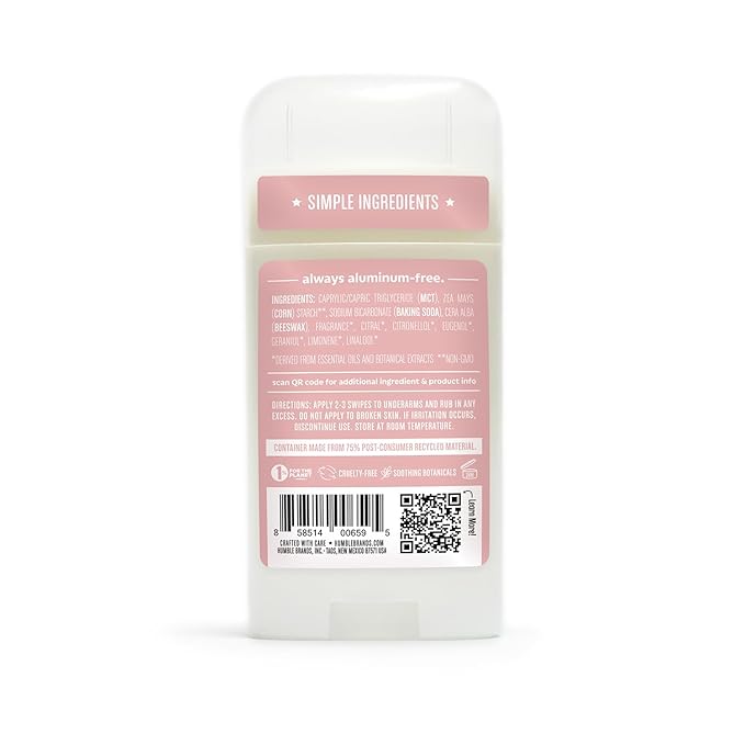 HUMBLE BRANDS Original Formula Aluminum-free Deodorant. Long Lasting Odor Control with Baking Soda and Essential Oils, Spring Awakening, 3-Pack