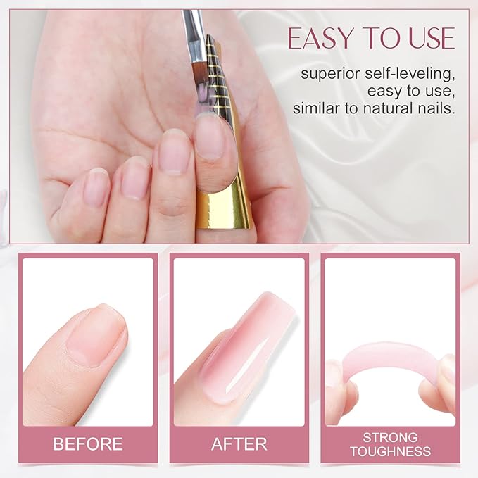 SAVILAND 100 G Builder Nail Gel - 3.5 oz Light Pink Hard Gel for Extension Nail Art Manicure Starter for Professional Nails Salon Home DIY